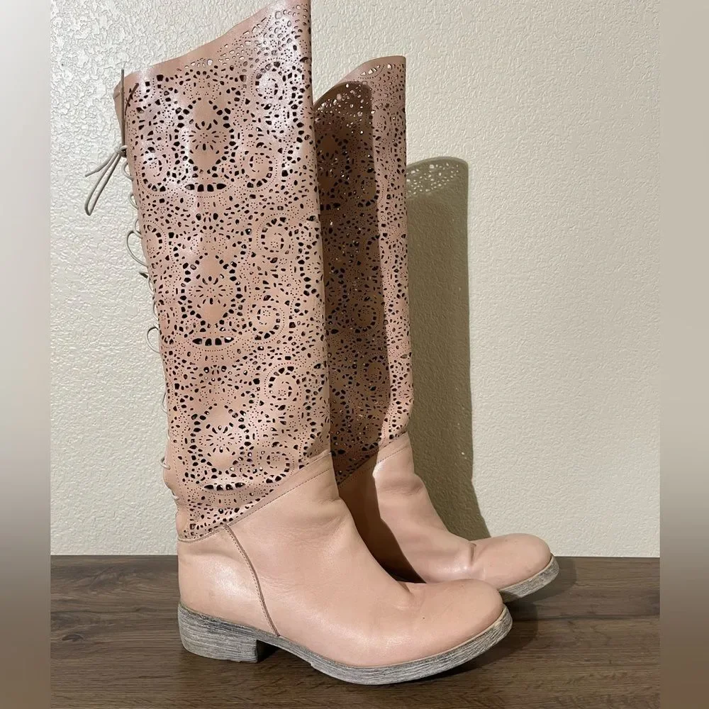 Sundance Pink Over the Knee Boots